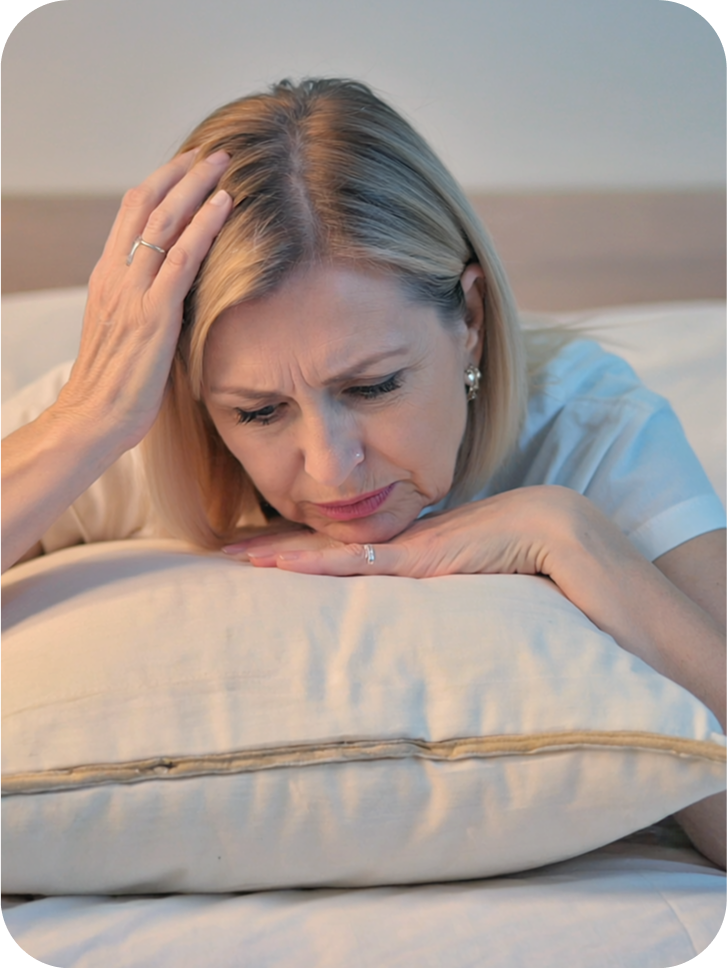 Frau mit überhitztem Gesicht im Schlaf