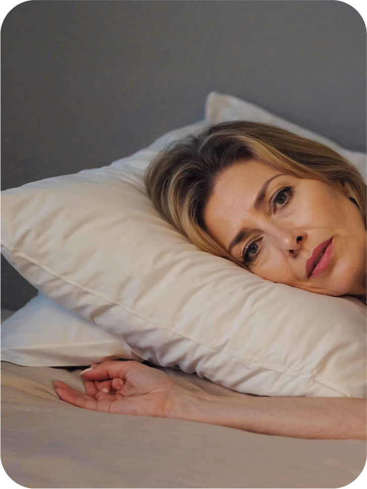 Frau mit überhitztem Gesicht im Schlaf